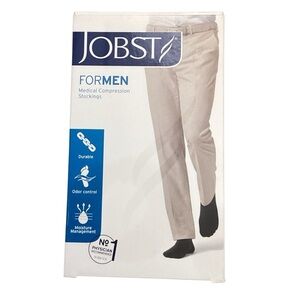 JOBST For Men Ribbed Compression‎ Knee High Socks 15-20 mmHg Large Khaki NEW